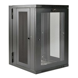Skříň SmartRack 18U, hloubka pro UPS, prosklené dveře, montáž na stěnu