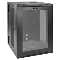 Skříň SmartRack 18U, hloubka pro přepínače, prosklené dveře, montáž na stěnu