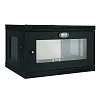 Skříň SmartRack 6U, Mini Rack, hloubka pro přepínače, prosklené dveře, montáž na stěnu