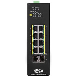 Tripplite Přepínač 8x zdroj Lite Manag. Eth. Switch,10/100/1000Mb/s,2GbE SFP,PoE+ 30W,-10°+60°C,DIN
