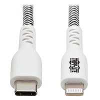 Tripplite Kabel USB-C 2.0 / Lightning, s LED diodou, MFi, (Samec/Samec), odolný kabel, 3.05m