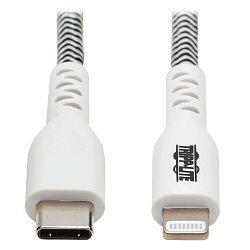 Tripplite Kabel USB-C 2.0 / Lightning, s LED diodou, MFi, (Samec/Samec), odolný kabel, 3.05m