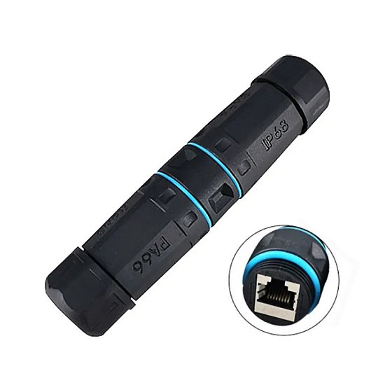 Průchodka RJ45 CAT6 STP stíněná IP68, spojka, SPRJ45C6P68