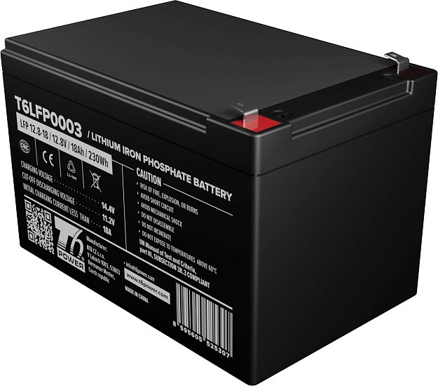 Baterie T6 Power LiFePO4, 12.8V, 18Ah, 230Wh, Bluetooth, F2