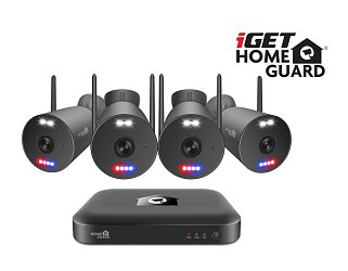 iGET HGNVK109104 - kamerový Wi-Fi set, 3K rozlišení, 10CH NVR + 4x kamera se zvukem, IR + LED,CZ app