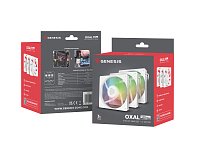 Ventilátor Genesis OXAL 120 ARGB, 3-Pack, Bílý Ventilátor Genesis OXAL 120 ARGB, 3-Pack, Bílý