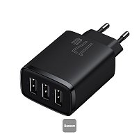 Baseus nabíječka do sítě Compact 3xUSB 17W černá Baseus nabíječka do sítě Compact 3xUSB 17W černá