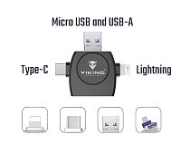 VIKING ČTEČKA PAMĚŤOVÝCH KARET V4 USB3.0 4V1 černá VIKING ČTEČKA PAMĚŤOVÝCH KARET V4 USB3.0 4V1 černá