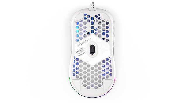 Endorfy LIX Plus/Herní/Optická/Pro praváky/19 000 DPI/Drátové USB-A/Bílá