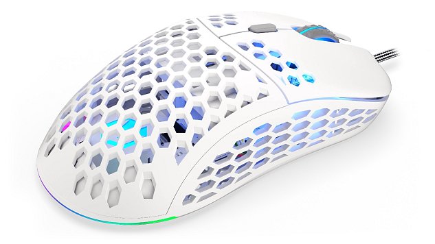 Endorfy LIX Plus/Herní/Optická/Pro praváky/19 000 DPI/Drátové USB-A/Bílá