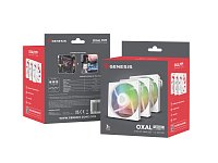 Ventilátor Genesis OXAL 120 ARGB, 3-Pack, Bílý Ventilátor Genesis OXAL 120 ARGB, 3-Pack, Bílý