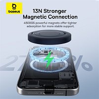 Baseus bezdrátová nabíjecí magnetická podložka Simple Mini4 Qi2 15W černá Baseus bezdrátová nabíjecí magnetická podložka Simple Mini4 Qi2 15W černá