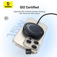 Baseus bezdrátová nabíjecí magnetická podložka Simple Mini4 Qi2 15W černá Baseus bezdrátová nabíjecí magnetická podložka Simple Mini4 Qi2 15W černá