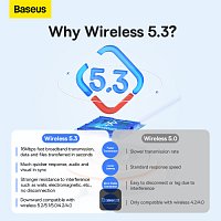 Baseus bezdrátový bluetooth adaptér BA07 černý Baseus bezdrátový bluetooth adaptér BA07 černý