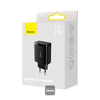 Baseus nabíječka do sítě Compact 3xUSB 17W černá Baseus nabíječka do sítě Compact 3xUSB 17W černá