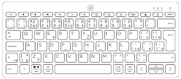 HP 350 BLK Compact Multi-Device Keyboard/Bluetooth