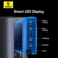 Baseus Dokovací stanice Spacemate 10v1 (USB-C PD 100W, USB-C, 2x USB-A, 2x HDMI) šedá Baseus Dokovací stanice Spacemate 10v1 (USB-C PD 100W, USB-C, 2x USB-A, 2x HDMI) šedá
