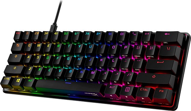 HyperX 60 Alloy Origins AQU/Drátová USB/US layout/Černá