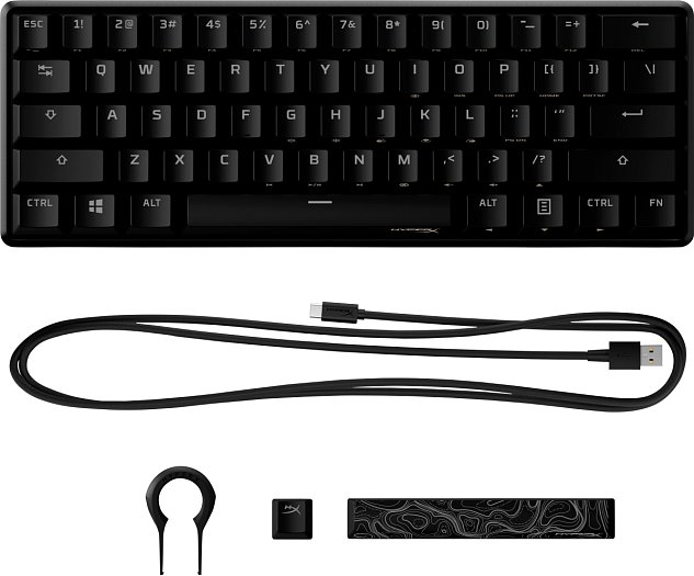 HyperX 60 Alloy Origins AQU/Drátová USB/US layout/Černá