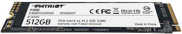 PATRIOT P300/512GB/SSD/M.2 NVMe/3R