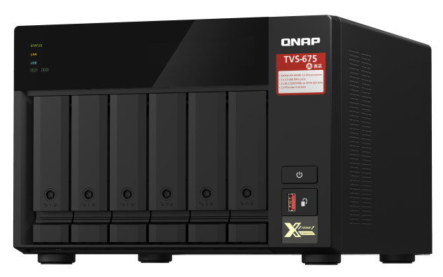QNAP TVS-675-8G (8core 2,5GHz / 8GB RAM / 6xSATA / 2xM.2 NVMe slot / 2xPCIe / 2x2,5GbE / 1x HDMI 4K)