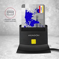 AXAGON CRE-SM2, USB-A StandReader 4-slot čtečka Smart card (eObčanka) + SD/microSD/SIM, kabel 1.3 m AXAGON CRE-SM2, USB-A StandReader 4-slot čtečka Smart card (eObčanka) + SD/microSD/SIM, kabel 1.3 m