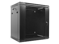 Nástěnný rack 19'' 12U 600X450mm černý flat pack