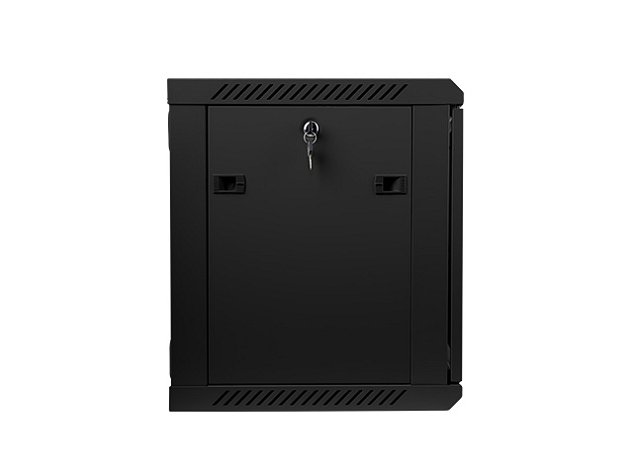 Nástěnný rack 19'' 9U 600X450mm černý flat pack