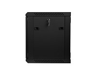Nástěnný rack 19'' 9U 600X450mm černý flat pack