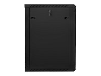 Nástěnný rack 19'' 18U 600X600mm černý flat pack