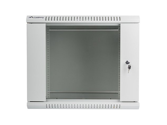 Nástěnný rack 19'' 9U 600X450mm šedý flat pack