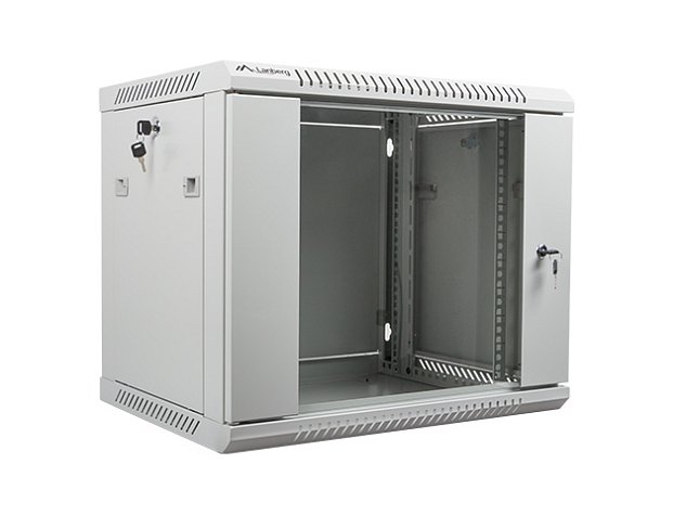 Nástěnný rack 19'' 9U 600X450mm šedý flat pack