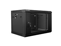 Nástěnný rack 19'' 6U 600X450mm černý flat pack