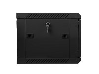 Nástěnný rack 19'' 6U 600X450mm černý flat pack