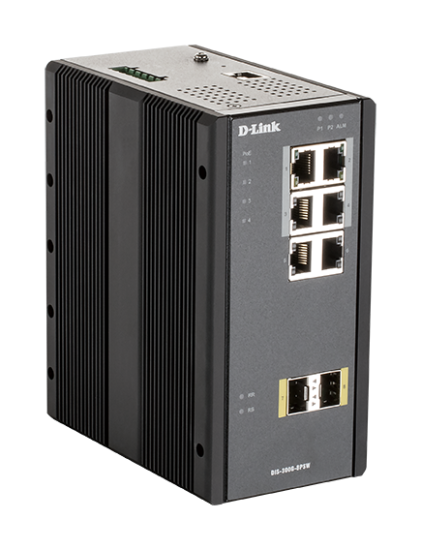 D-Link DIS-300G-8PSW Industrial Gigabit Managed PoE Switch with SFP slots