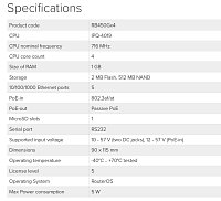 Mikrotik RB450Gx4 716 MHz, 1 GB RAM, Router OS L5