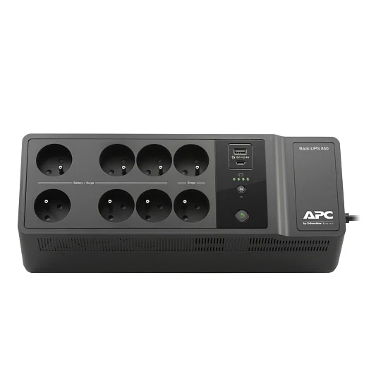 APC Back-UPS 850VA (Cyberfort III.), 230V, USB Type-C and A charging ports, BE850G2-FR