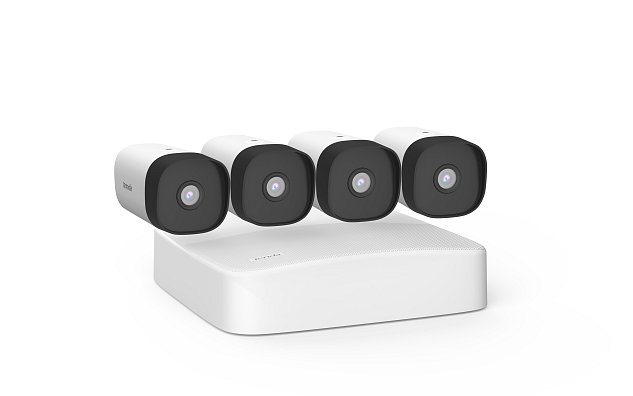 Tenda K4P-4TR - PoE kamerový set 4MPx, 4CH NVR + 4x IP kamera 4MPx, IP67, zvuk, web. rozhraní,CZ app