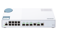 QNAP řízený switch QSW-M408-2C (12portů: 8x Gigabit port + 4x 10G SFP+ /2x 10GbE kombo porty)
