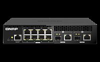 QNAP řízený switch QSW-M2108R-2C (8x 2,5GbE RJ45 a 2x kombo 10GbE SFP+/RJ-45, malá šířka)