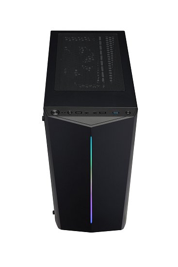 FSP/Fortron ATX Midi Tower CMT151 Black, průhledná bočnice, 1 x A. RGB LED 120 mm ventilátor