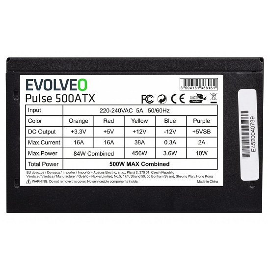 EVOLVEO zdroj 500W ATX,tichý,bulk