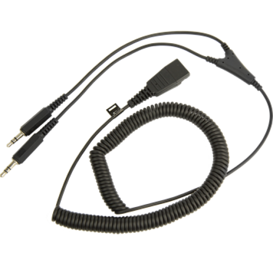 Jabra QD-2x3,5mm, 0,5-2m, coiled