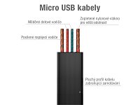 Kabel AVACOM MIC-120K USB - Micro USB, 120cm, černá