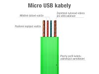 Kabel AVACOM MIC-120G USB - Micro USB, 120cm, zelená