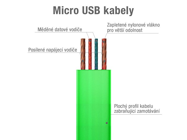 Kabel AVACOM MIC-120G USB - Micro USB, 120cm, zelená