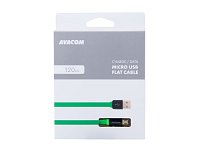 Kabel AVACOM MIC-120G USB - Micro USB, 120cm, zelená