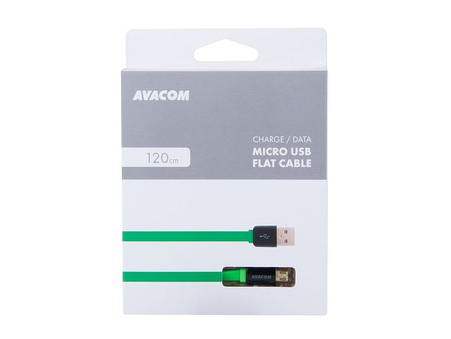 Kabel AVACOM MIC-120G USB - Micro USB, 120cm, zelená