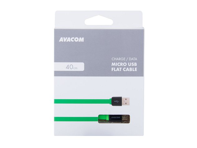 Kabel AVACOM MIC-40G USB - Micro USB, 40cm, zelená
