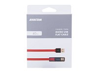 Kabel AVACOM MIC-40R USB - Micro USB, 40cm, červená